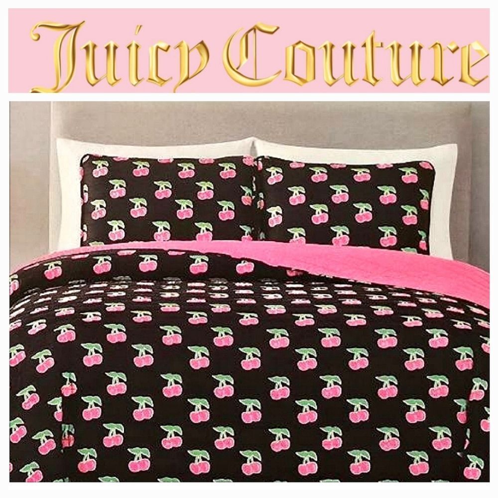 Juicy Couture Home Cherry Print 3-PC Reversible Full/Queen Quilt Set